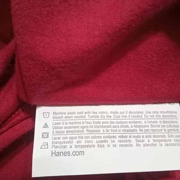 Just My Size Top Sz Plus 2X Red Long Sleeve V Neck 100% Cotton Basic - Picture 5 of 5